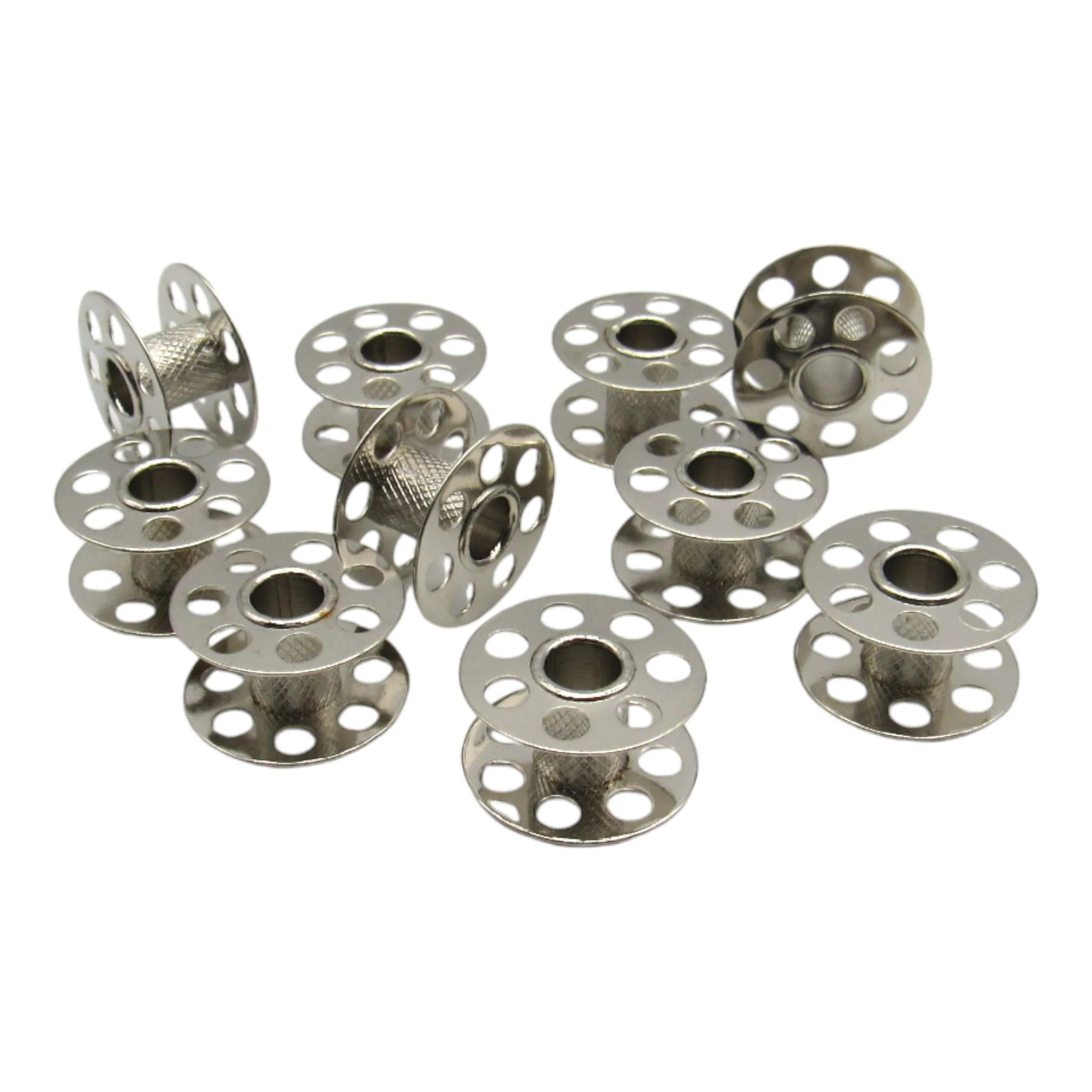 Bernina Metal Bobbins with Holes (10 Pack) - Part # 0115367000 - Diamond Cut Core - Image 5