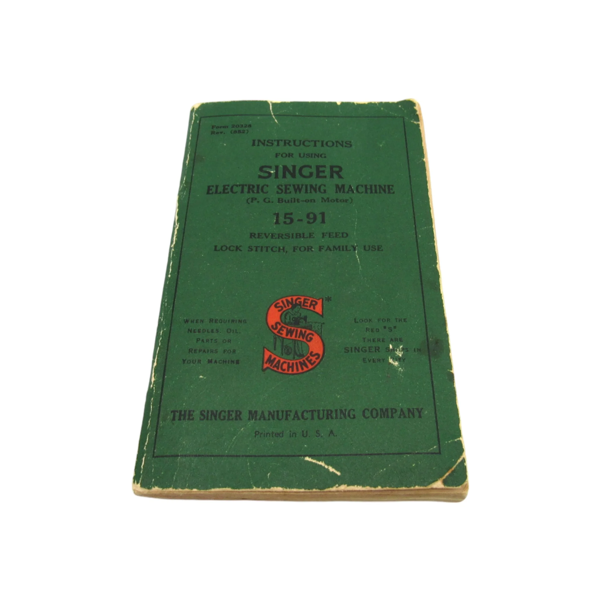 Genuine Vintage Singer Model 15-91 Instruction Manual - 64 Pages - 1951 Copyright