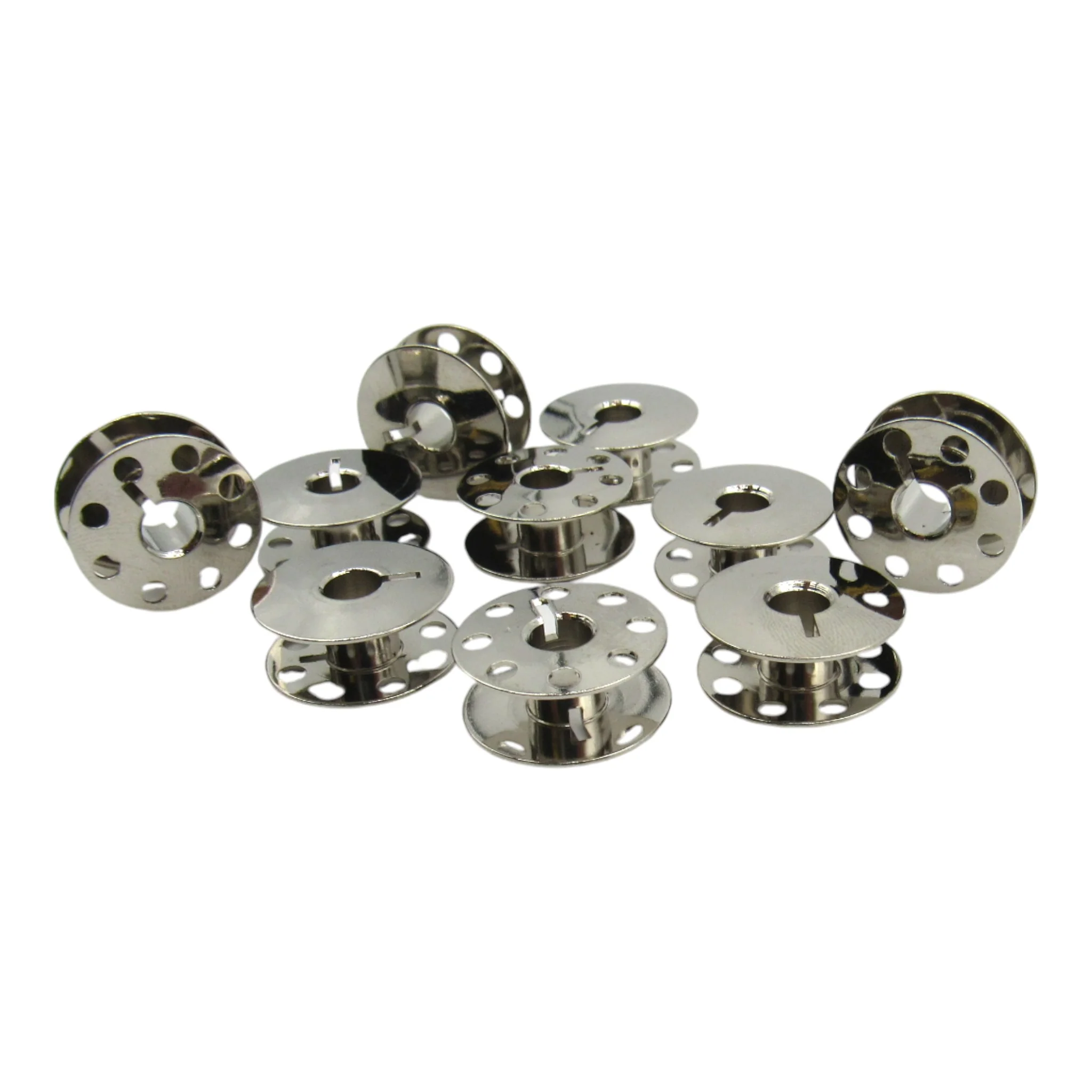 Metal L Bobbins WITH NOTCH & Holes (10-Pack) - Class L - 55623NS - Home Machines