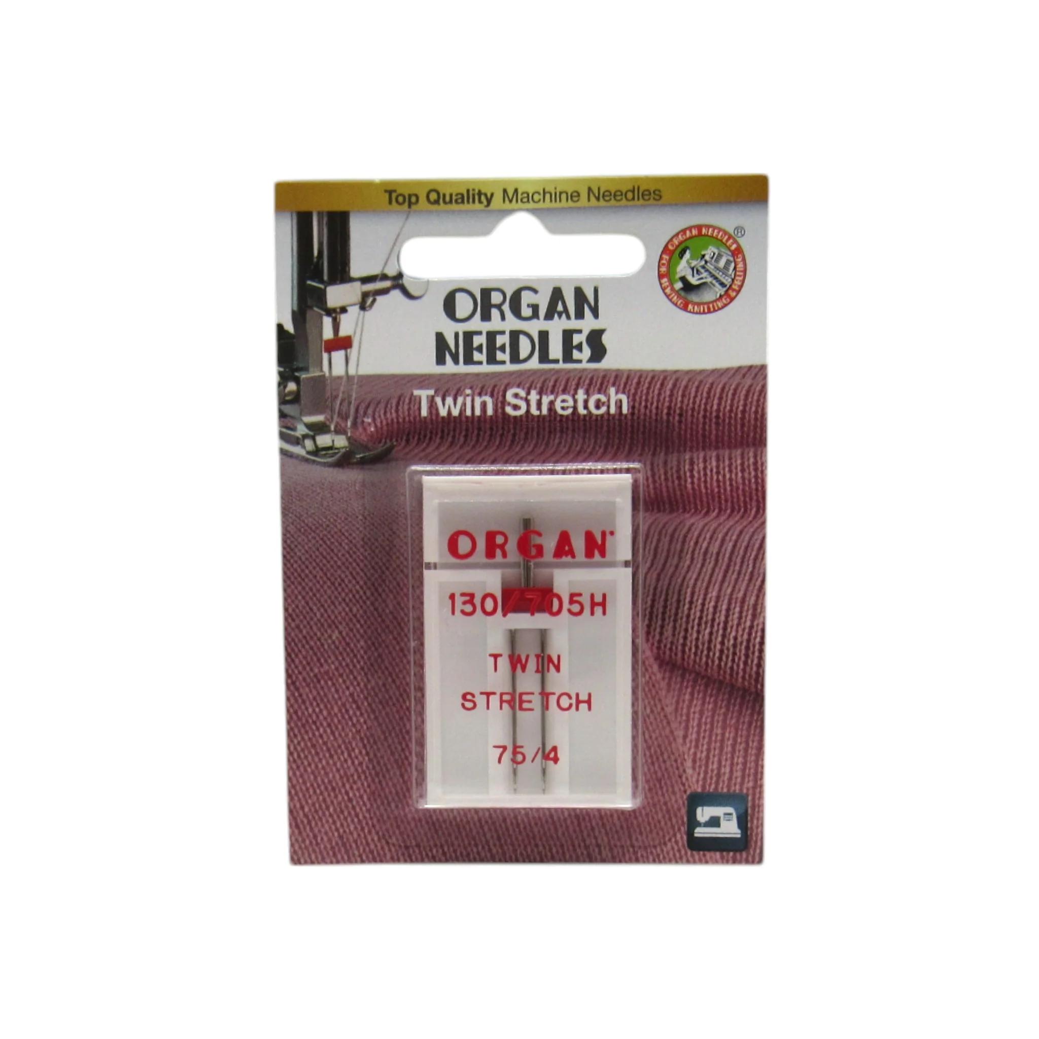 Organ Twin Stretch Needle 15x1 - 4.0mm Wide Size 11 - Stretch Fabrics