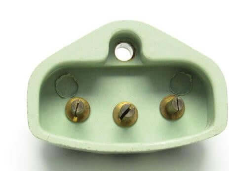 Original Bakelite Receptacle 3 Pin Green - Fits Singer Models 15-125, 319