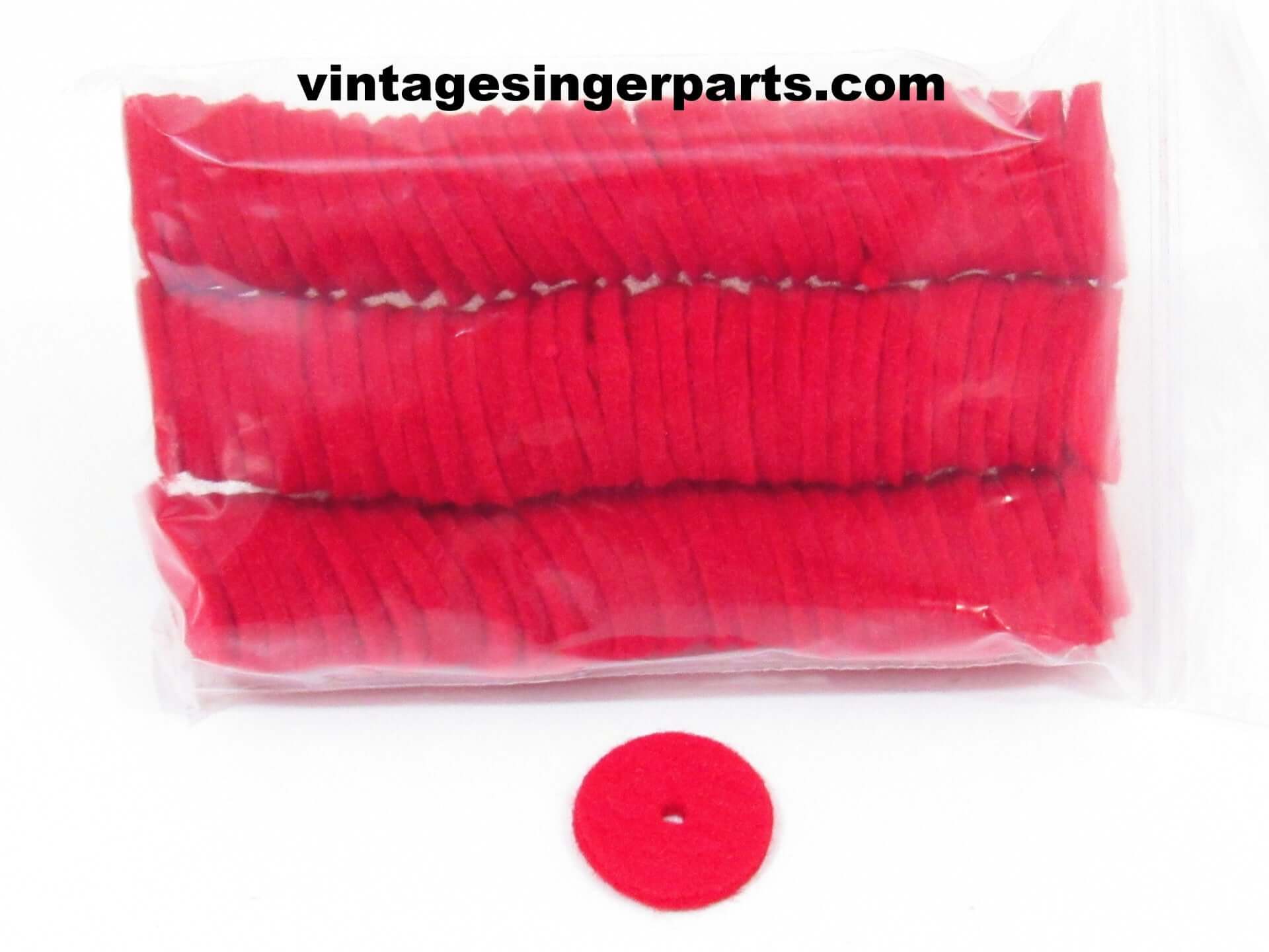 Replacement Spool Pin Felt Pads - Red 3mm Thick, 27mm Diameter - Part # R8879 - Image 3