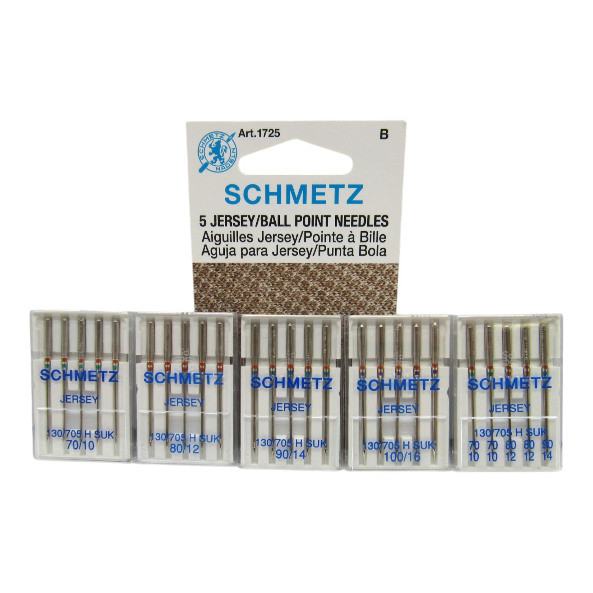 Schmetz Jersey Ball Point Needles 15x1 - Knit Fabric Specialists (Sizes 10-16 + Assortment)