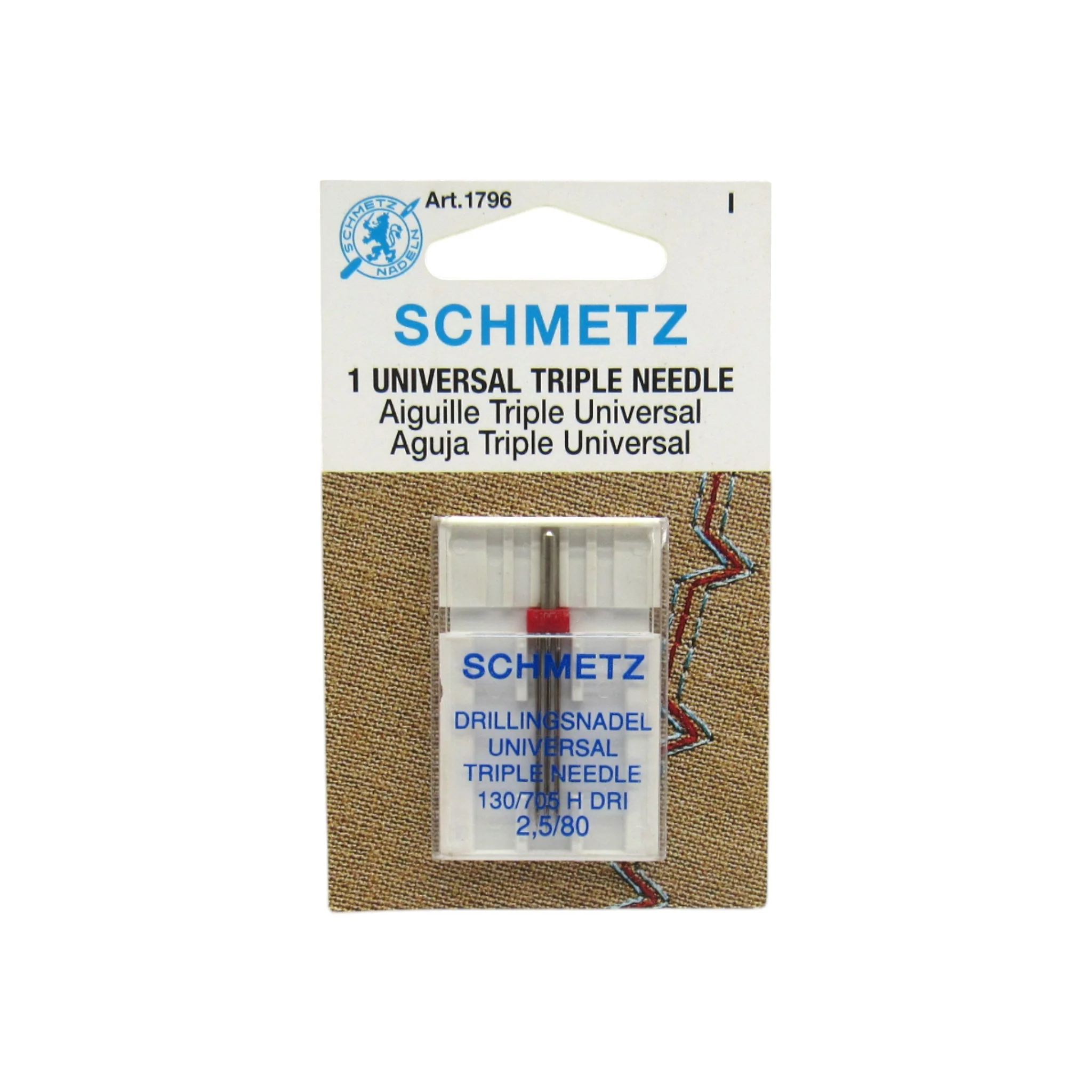 Schmetz Triple Needle 15x1 - 2.5mm Wide Size 12 (80) - German Precision