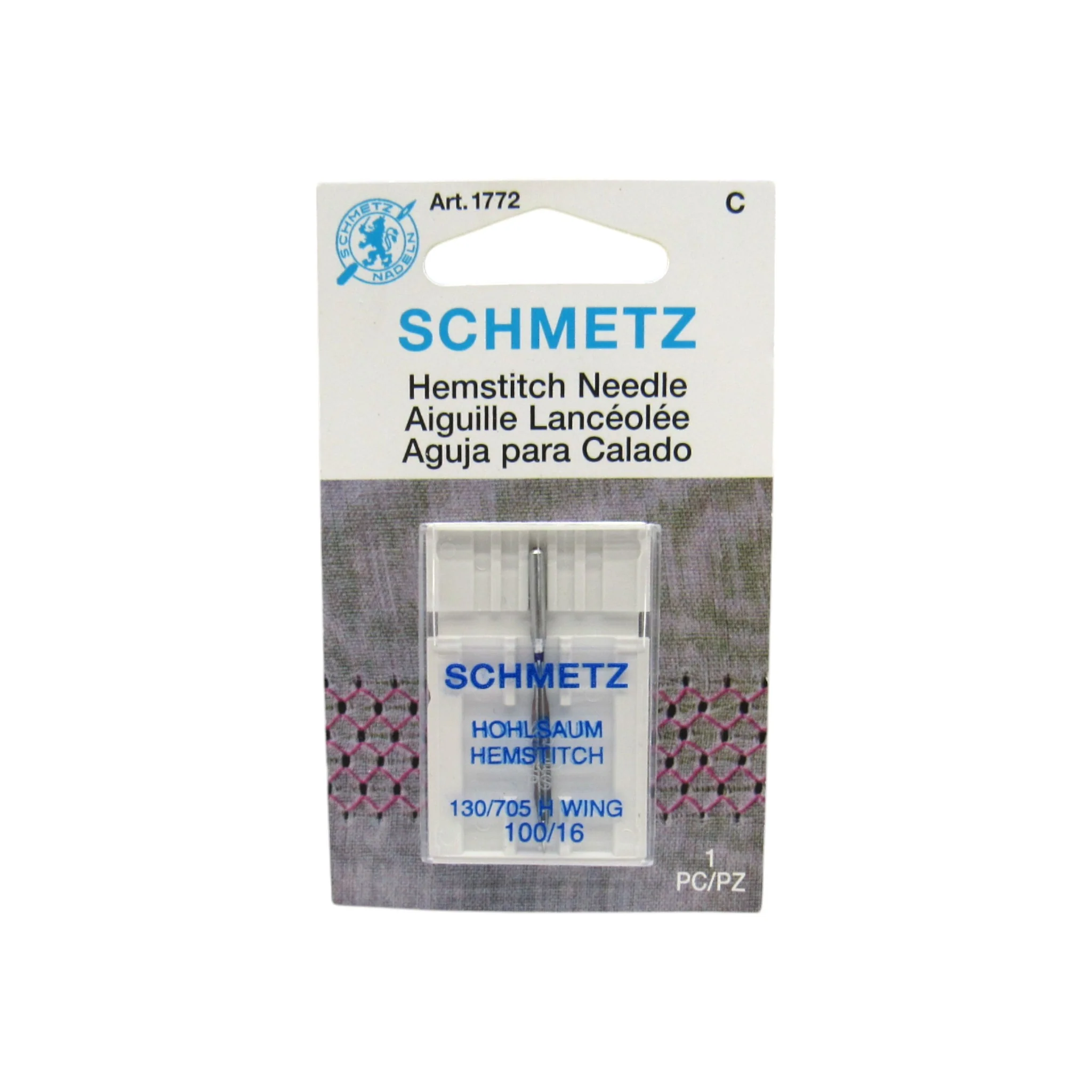Schmetz Wing Hemstitch Needle 15x1 Size 16 - Professional Decorative Sewing