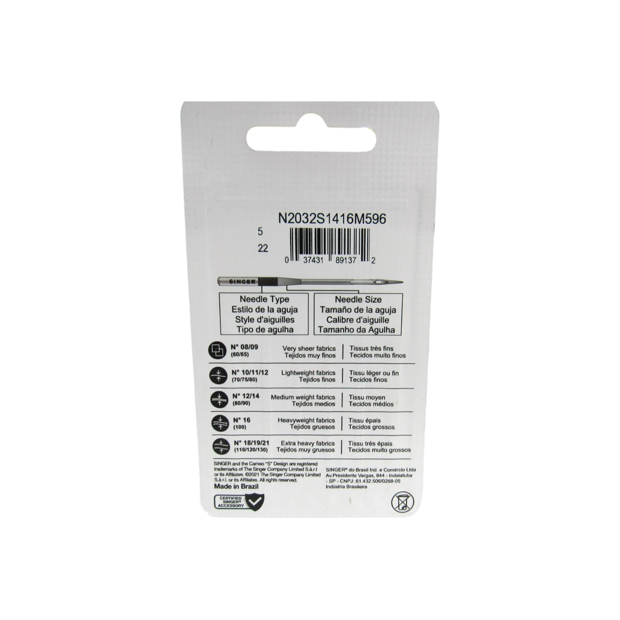 Singer Red #2032 Leather Point Needles - Professional Grade for Leather & Vinyl (Size 14, 16) 5-Pack - Image 2