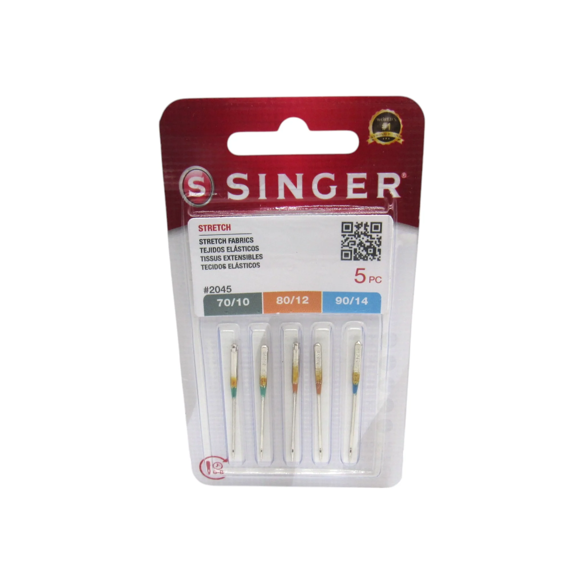 Singer Yellow #2045 Ball Point Needles - Knit Fabric Specialist (Size 12, 14, 16) 5-Pack - Image 3