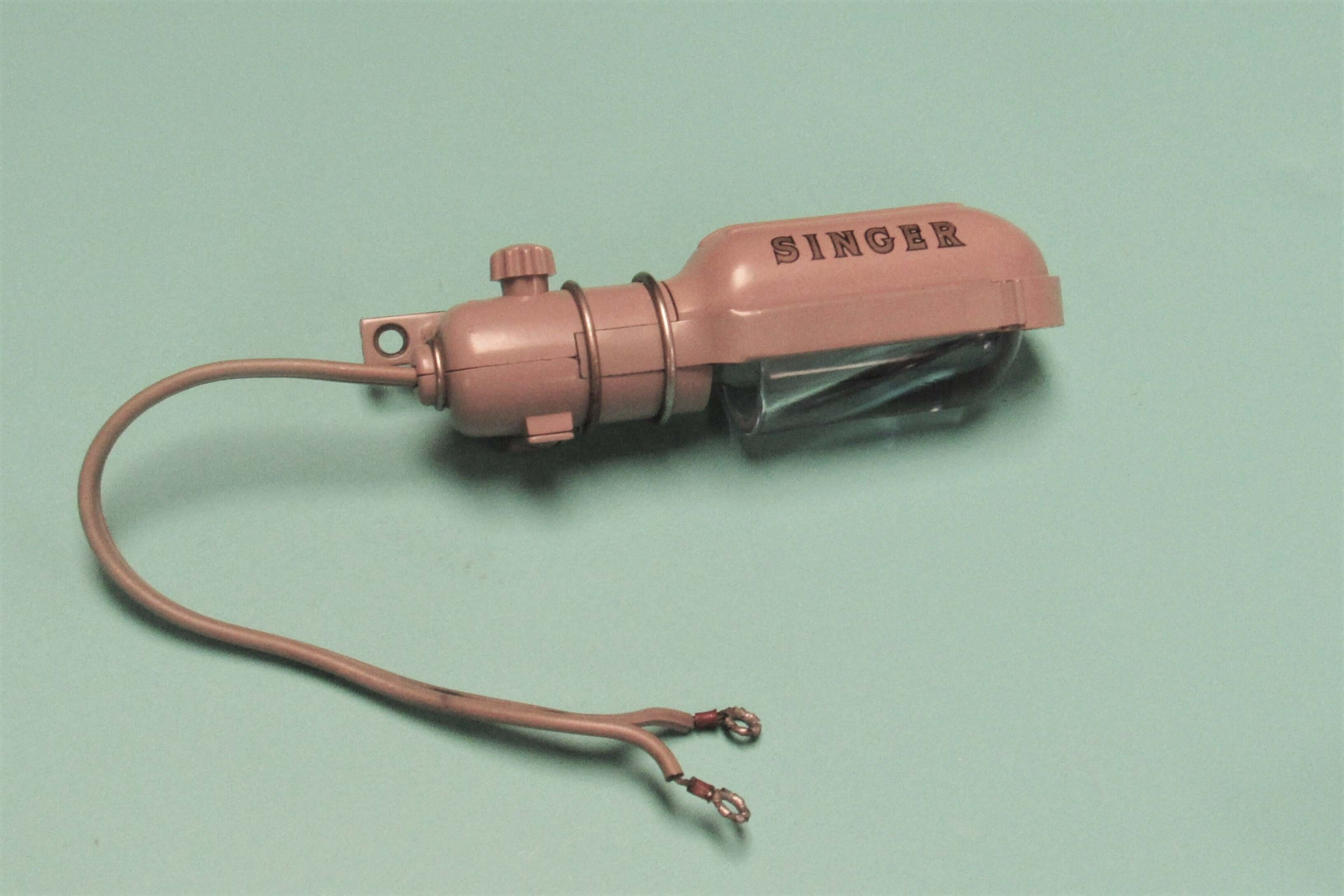 Vintage Original Singer Light Fixture Complete Fits Model 306 (Tan)